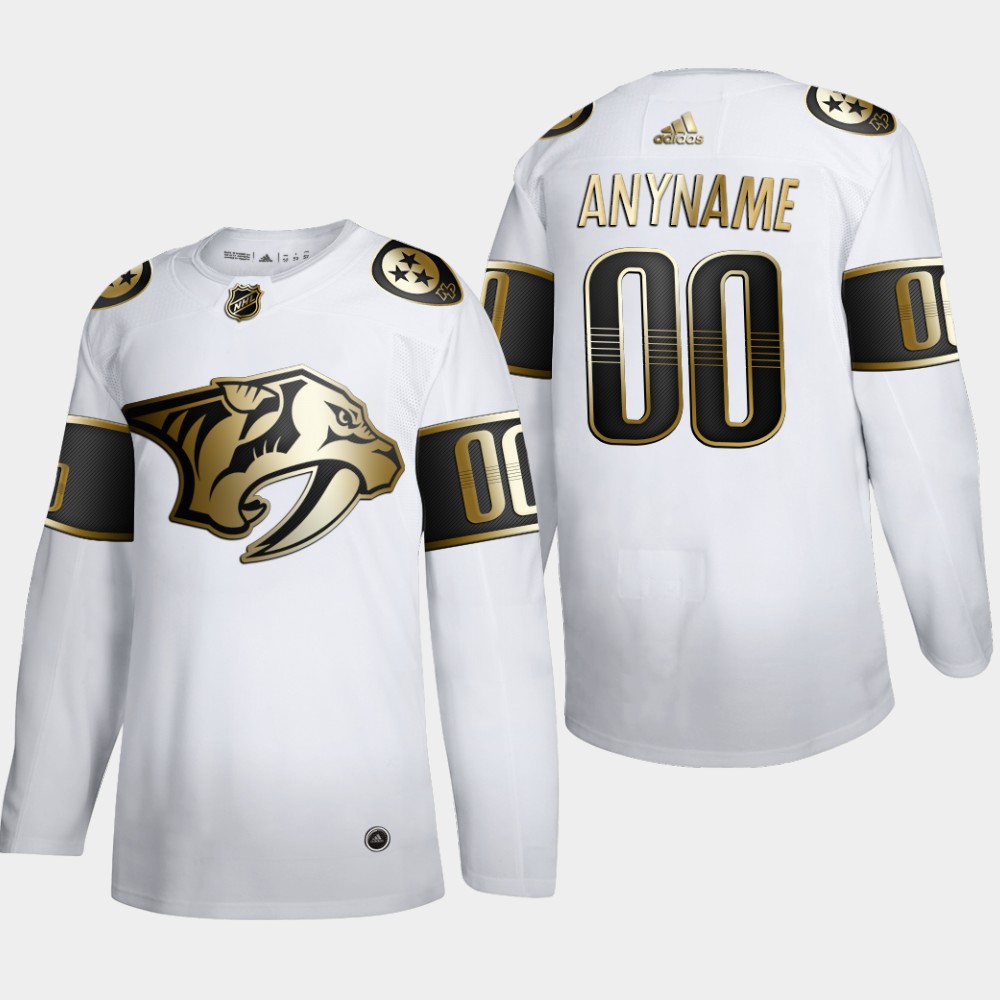 Nashville Predators Custom Men Adidas White Golden Edition Limited Stitched NHL Jersey
